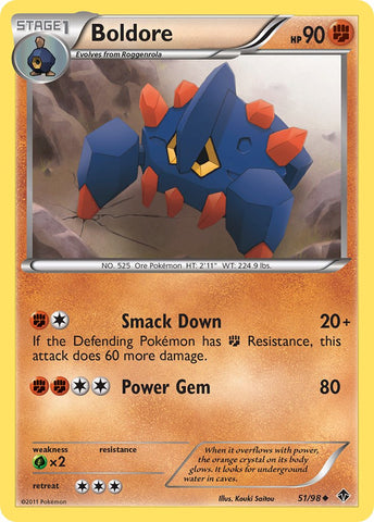 Pokemon | Boldore (51/98) (Cracked Ice Holo) (Blister Exclusive) [Black & White: Emerging Powers] | The Nerd Merchant