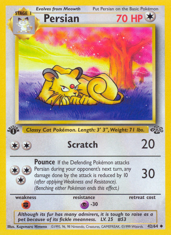Pokemon | Persian (42/64) [Jungle 1st Edition] | The Nerd Merchant