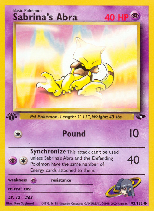 Pokemon | Sabrina's Abra (93/132) [Gym Challenge 1st Edition] | The Nerd Merchant