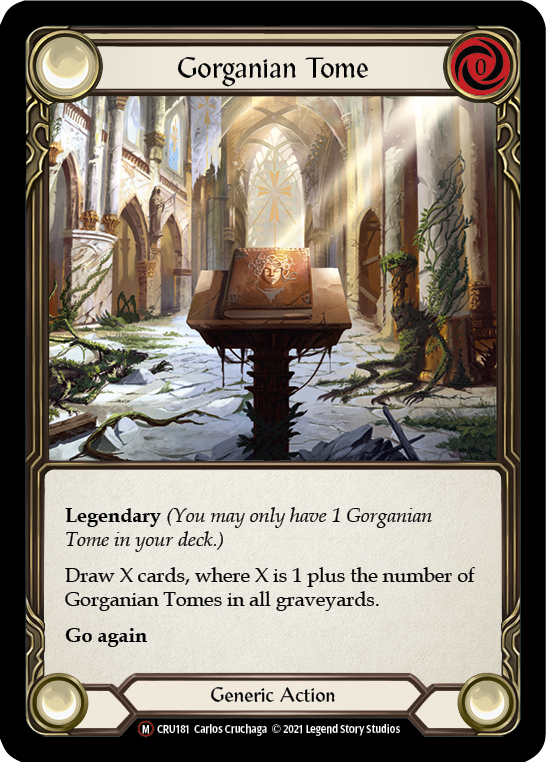 Flesh and Blood TCG | Gorganian Tome [U-CRU181] (Crucible of War Unlimited)  Unlimited Rainbow Foil | The Nerd Merchant