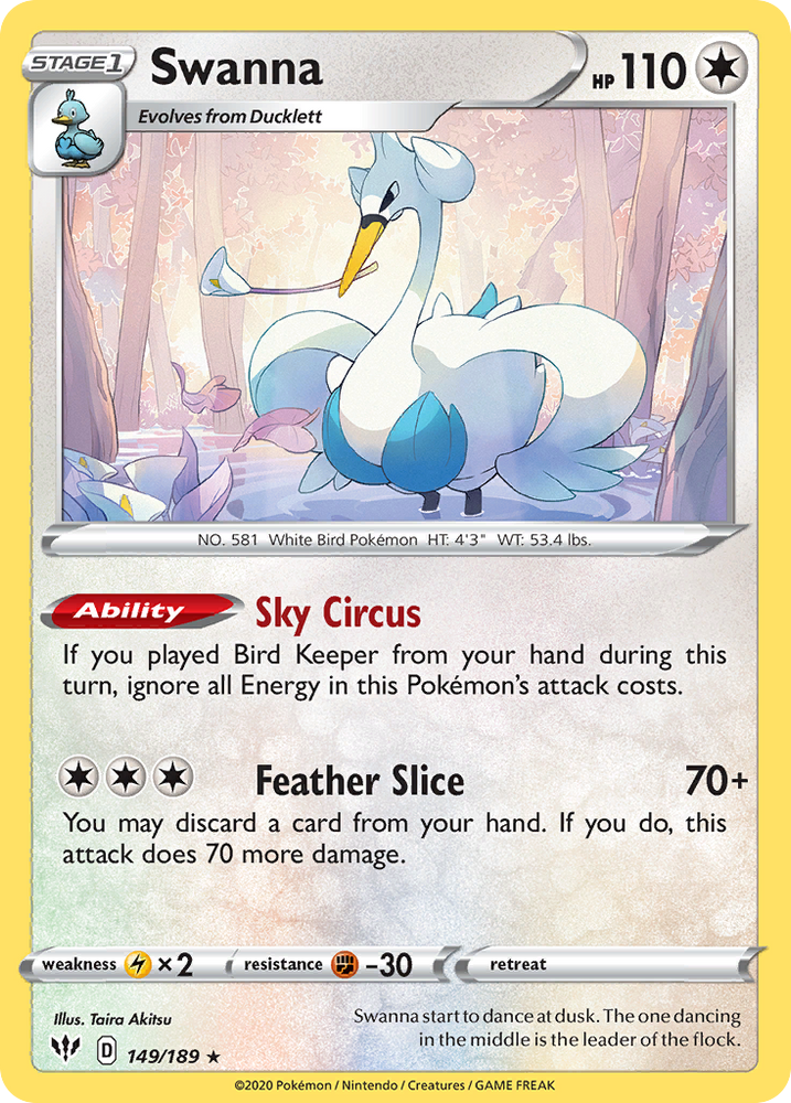 Pokemon | Swanna (149/189) [Sword & Shield: Darkness Ablaze] | The Nerd Merchant