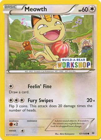 Pokemon | Meowth (67/108) (Build A Bear Workshop Exclusive) [XY: Roaring Skies] | The Nerd Merchant