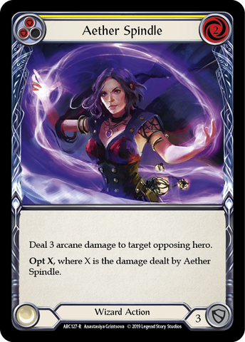 Flesh and Blood TCG | Aether Spindle (Yellow) [ARC127-R] (Arcane Rising)  1st Edition Rainbow Foil | The Nerd Merchant