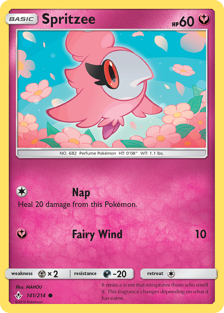 Pokemon | Spritzee (141/214) [Sun & Moon: Unbroken Bonds] | The Nerd Merchant