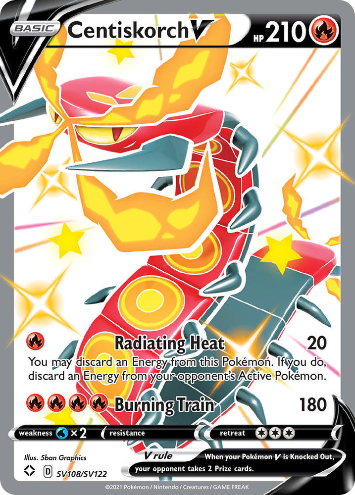 Pokemon | Centiskorch V (SV108/SV122) [Sword & Shield: Shining Fates] | The Nerd Merchant