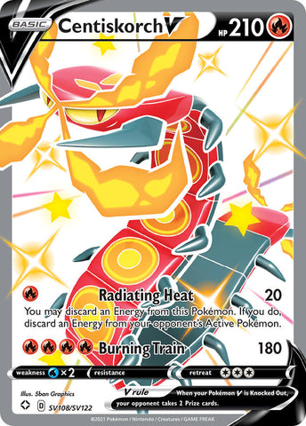 Pokemon | Centiskorch V (SV108/SV122) [Sword & Shield: Shining Fates] | The Nerd Merchant