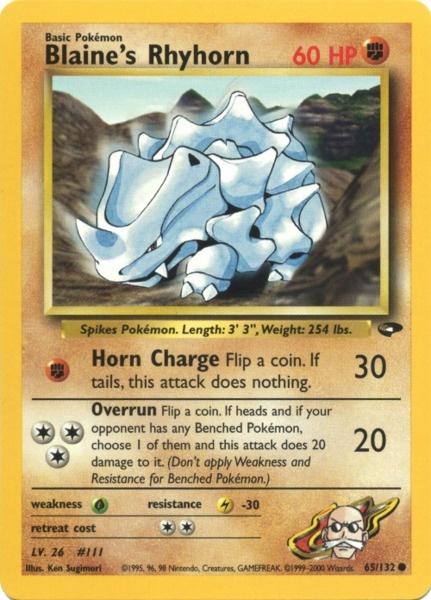 Pokemon | Blaine's Rhyhorn (65/132) [Gym Challenge Unlimited] | The Nerd Merchant