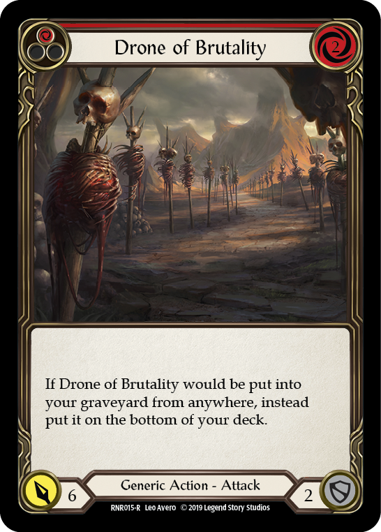 Flesh and Blood TCG | Drone of Brutality (Red) [RNR015-R] (Rhinar Hero Deck)  1st Edition Normal | The Nerd Merchant