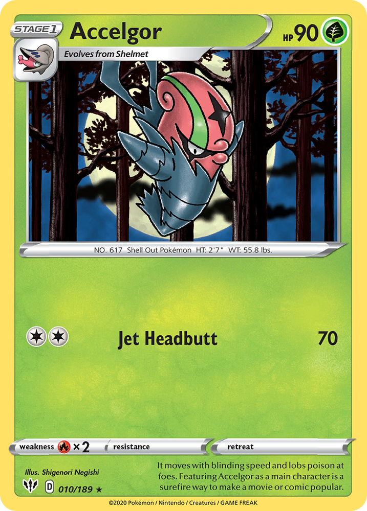 Pokemon | Accelgor (010/189) [Sword & Shield: Darkness Ablaze] | The Nerd Merchant