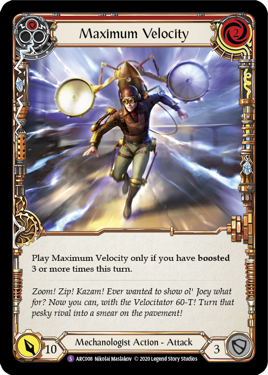 Flesh and Blood TCG | Maximum Velocity [U-ARC008] (Arcane Rising Unlimited)  Unlimited Rainbow Foil | The Nerd Merchant