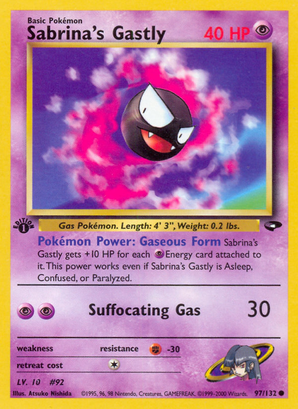 Pokemon | Sabrina's Gastly (97/132) [Gym Challenge 1st Edition] | The Nerd Merchant