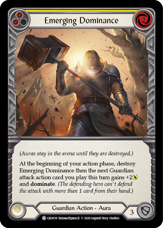 Flesh and Blood TCG | Emerging Dominance (Yellow) [CRU039] (Crucible of War)  1st Edition Normal | The Nerd Merchant