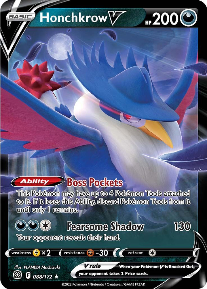 Pokemon | Honchkrow V (088/172) [Sword & Shield: Brilliant Stars] | The Nerd Merchant