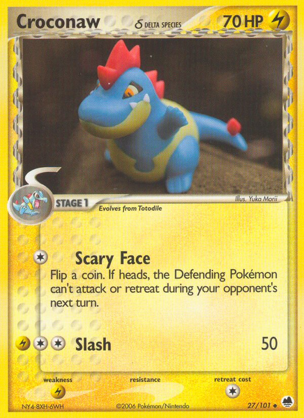 Pokemon | Croconaw (27/101) (Delta Species) [EX: Dragon Frontiers] | The Nerd Merchant