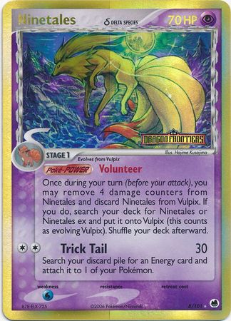 Pokemon | Ninetales (8/101) (Delta Species) (Stamped) [EX: Dragon Frontiers] | The Nerd Merchant