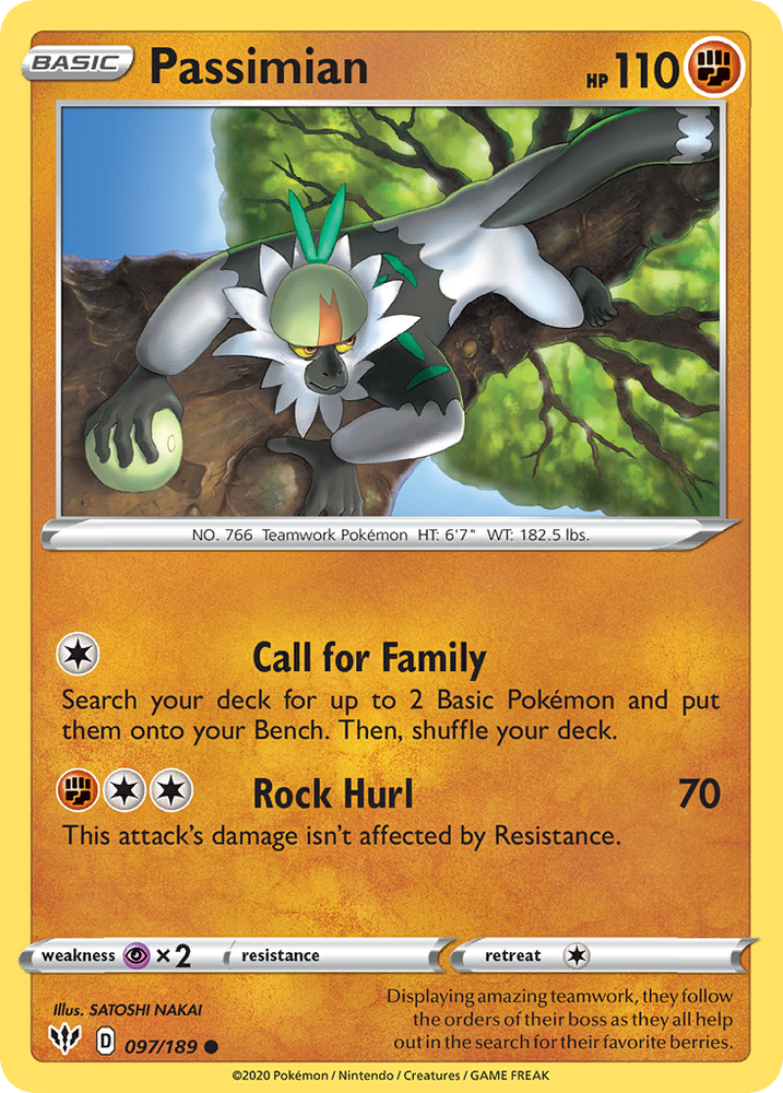 Pokemon | Passimian (097/189) [Sword & Shield: Darkness Ablaze] | The Nerd Merchant