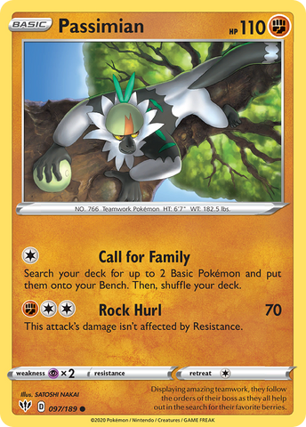 Pokemon | Passimian (097/189) [Sword & Shield: Darkness Ablaze] | The Nerd Merchant