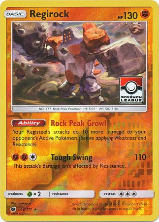 Pokemon | Regirock (53/111) (League Promo) [Sun & Moon: Crimson Invasion] | The Nerd Merchant