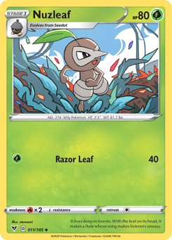 Pokemon | Nuzleaf (011/185) [Sword & Shield: Vivid Voltage] | The Nerd Merchant