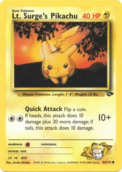 Pokemon | Lt. Surge's Pikachu (84/132) [Gym Challenge Unlimited] | The Nerd Merchant