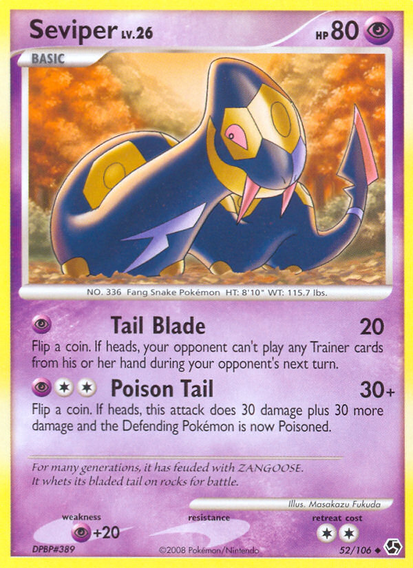 Pokemon | Seviper (52/106) [Diamond & Pearl: Great Encounters] | The Nerd Merchant