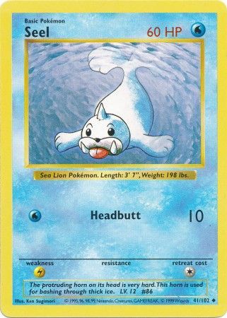 Pokemon | Seel (41/102) [Base Set Shadowless Unlimited] | The Nerd Merchant