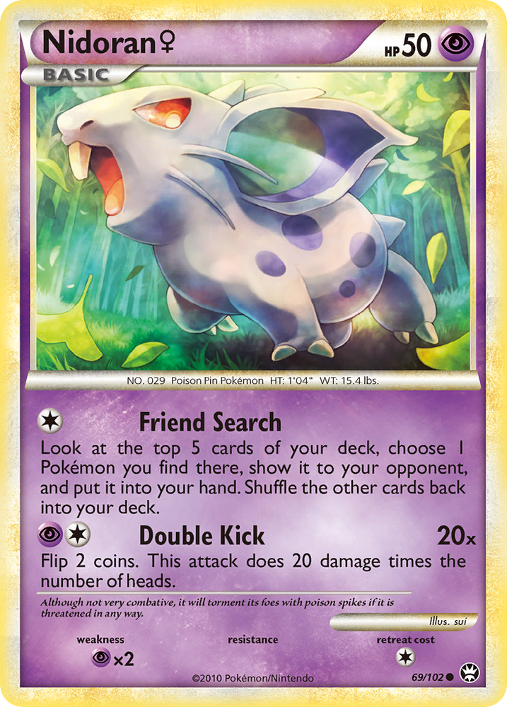 Pokemon | Nidoran (69/102) (Female) [HeartGold & SoulSilver: Triumphant] | The Nerd Merchant