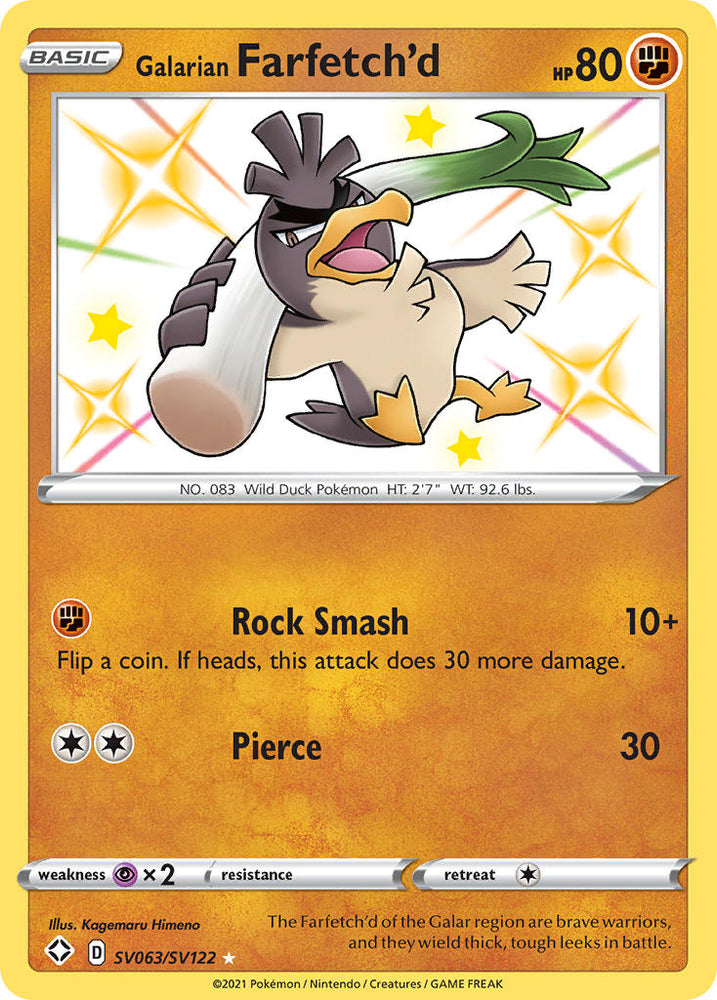 Pokemon | Galarian Farfetch'd (SV063/SV122) [Sword & Shield: Shining Fates] | The Nerd Merchant