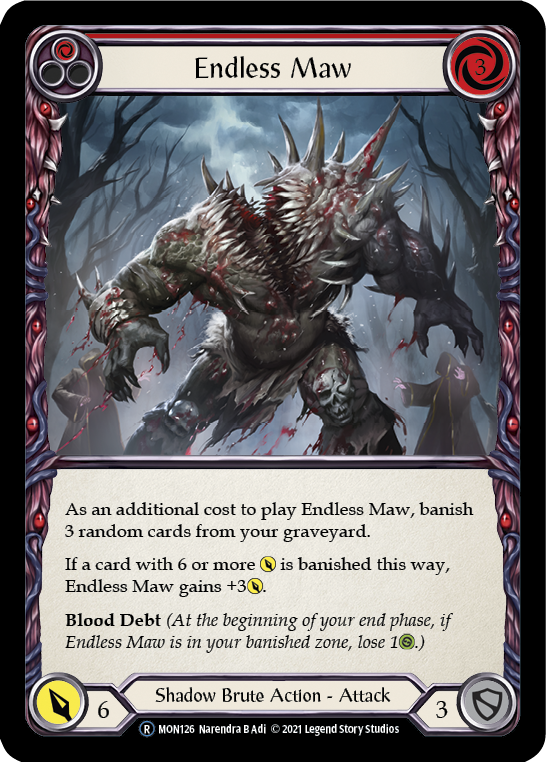 Flesh and Blood TCG | Endless Maw (Red) [U-MON126] (Monarch Unlimited)  Unlimited Normal | The Nerd Merchant