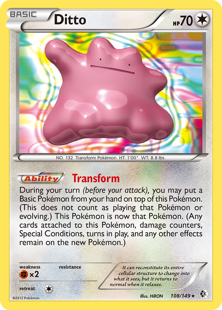 Pokemon | Ditto (108/149) [Black & White: Boundaries Crossed] | The Nerd Merchant