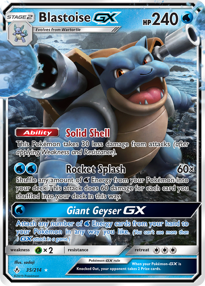 Pokemon | Blastoise GX (35/214) [Sun & Moon: Unbroken Bonds] | The Nerd Merchant