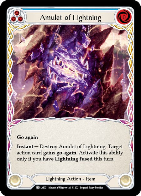 Flesh and Blood TCG | Amulet of Lightning (Blue) [LXI021] (Tales of Aria Lexi Blitz Deck)  1st Edition Normal | The Nerd Merchant