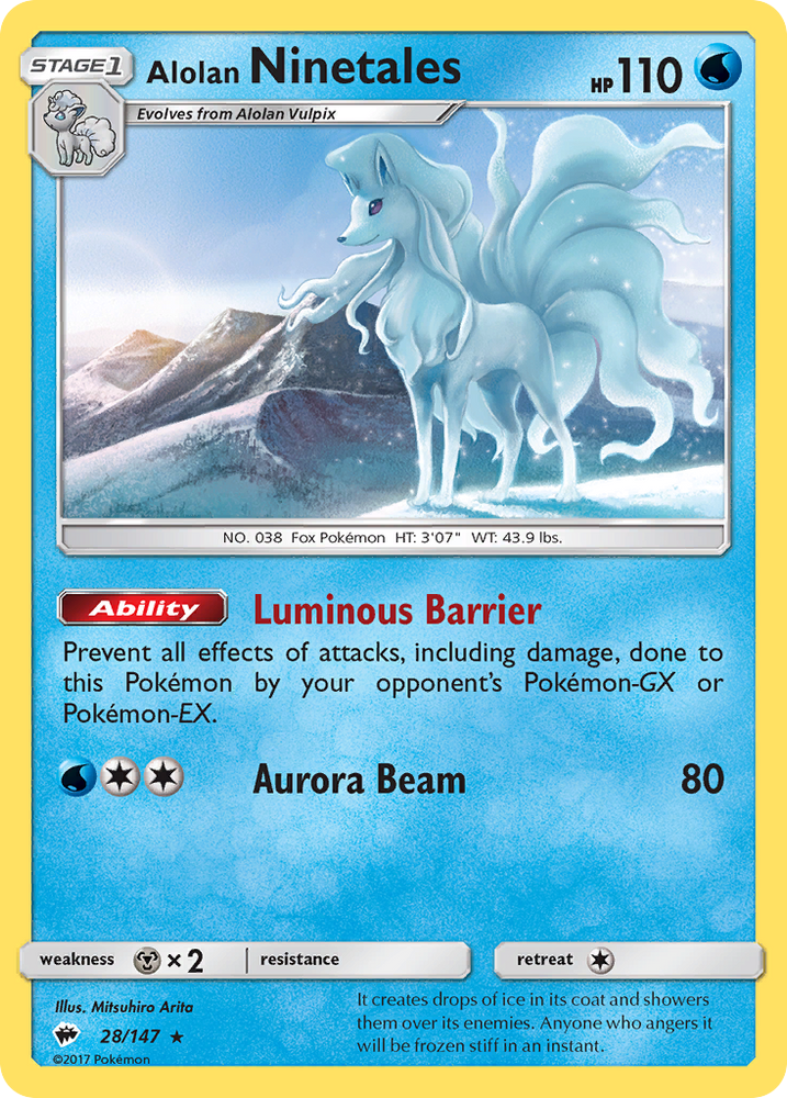 Pokemon | Alolan Ninetales (28/147) [Sun & Moon: Burning Shadows] | The Nerd Merchant