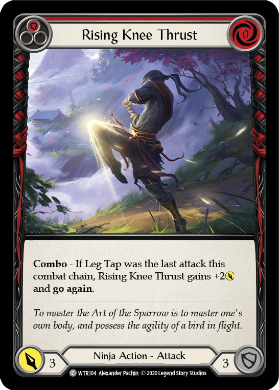 Flesh and Blood TCG | Rising Knee Thrust (Red) [U-WTR104] (Welcome to Rathe Unlimited)  Unlimited Rainbow Foil | The Nerd Merchant