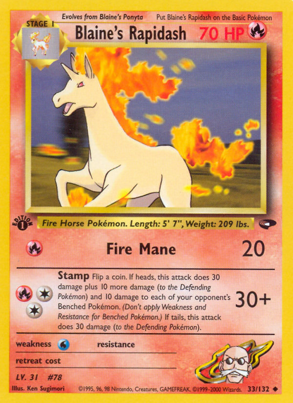 Pokemon | Blaine's Rapidash (33/132) [Gym Challenge 1st Edition] | The Nerd Merchant