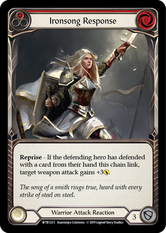 Flesh and Blood TCG | Ironsong Response (Red) [WTR132-C] (Welcome to Rathe)  Alpha Print Rainbow Foil | The Nerd Merchant
