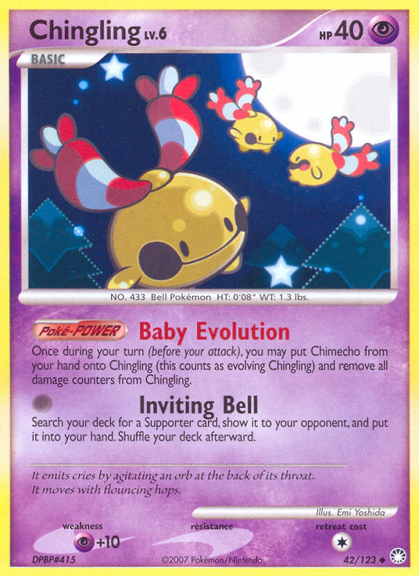 Pokemon | Chingling (42/123) [Diamond & Pearl: Mysterious Treasures] | The Nerd Merchant