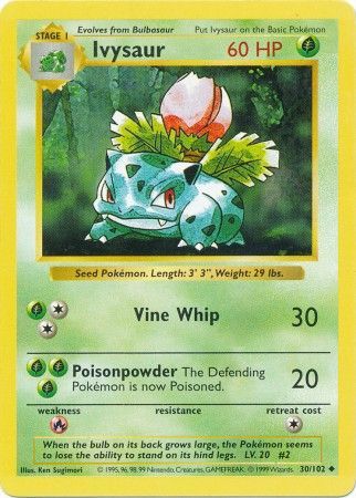 Pokemon | Ivysaur (30/102) [Base Set Shadowless Unlimited] | The Nerd Merchant