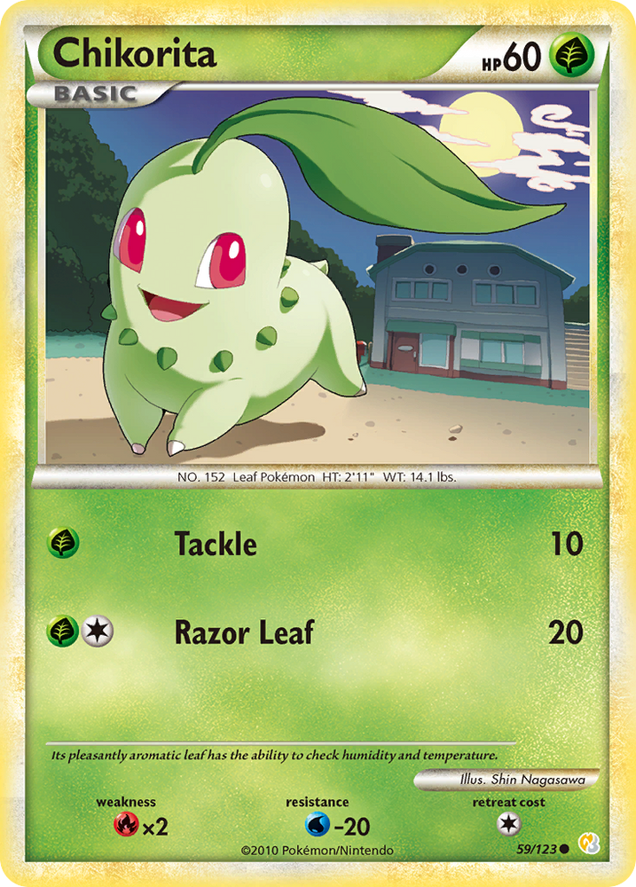 Pokemon | Chikorita (59/123) [HeartGold & SoulSilver: Base Set] | The Nerd Merchant