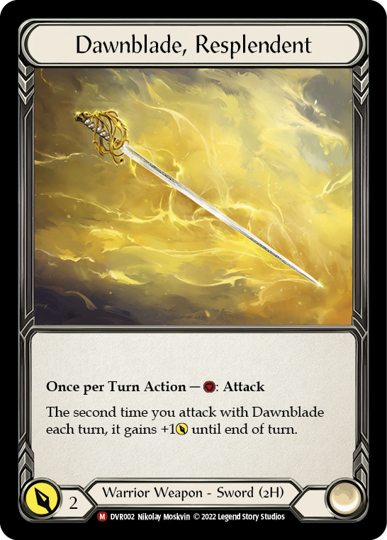 Flesh and Blood TCG | Dawnblade, Resplendent [DVR002] (Classic Battles: Rhinar vs Dorinthea)  Cold Foil | The Nerd Merchant