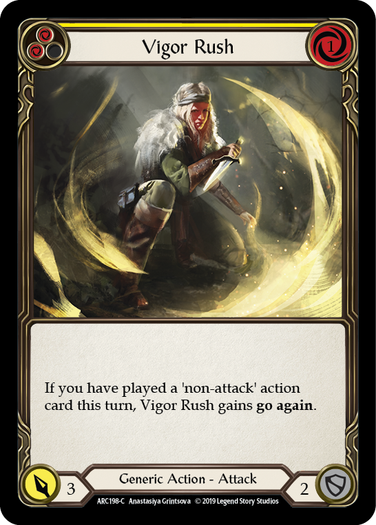Flesh and Blood TCG | Vigor Rush (Yellow) [ARC198-C] (Arcane Rising)  1st Edition Normal | The Nerd Merchant