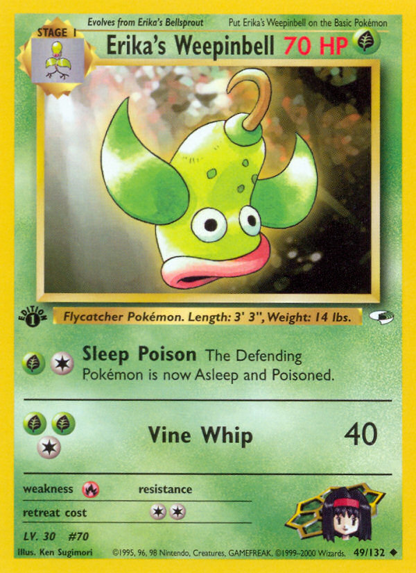 Pokemon | Erika's Weepinbell (49/132) [Gym Heroes 1st Edition] | The Nerd Mechant