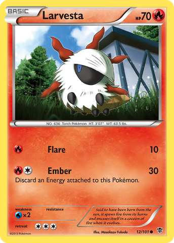 Pokemon | Larvesta (12/101) [Black & White: Plasma Blast] | The Nerd Merchant