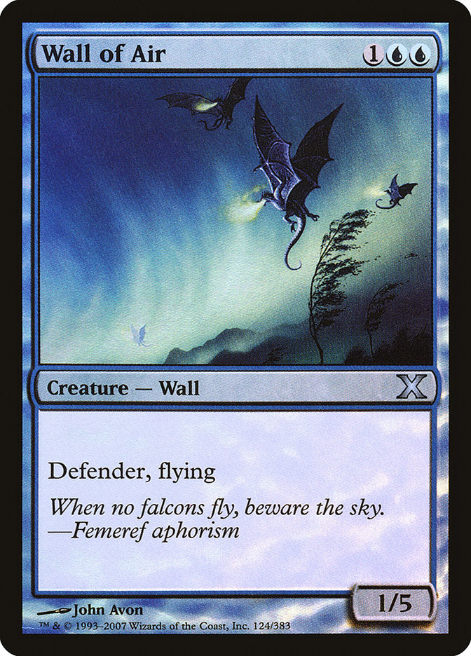 Magic | Wall of Air (Premium Foil) [Tenth Edition] | The Nerd Merchant