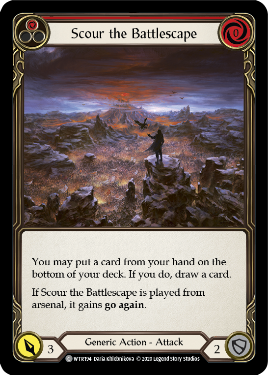 Flesh and Blood TCG | Scour the Battlescape (Red) [U-WTR194] (Welcome to Rathe Unlimited)  Unlimited Rainbow Foil | The Nerd Merchant