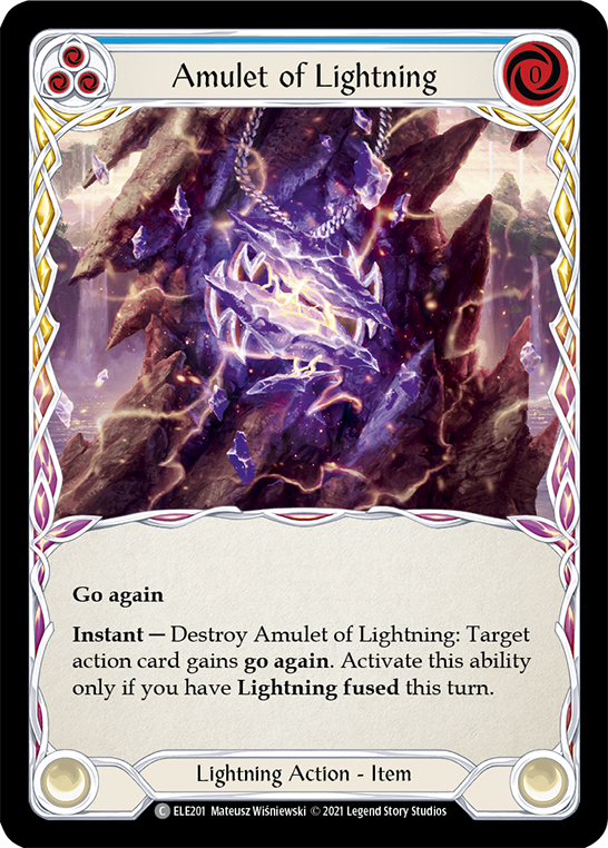 Flesh and Blood TCG | Amulet of Lightning [ELE201] (Tales of Aria)  1st Edition Rainbow Foil | The Nerd Merchant