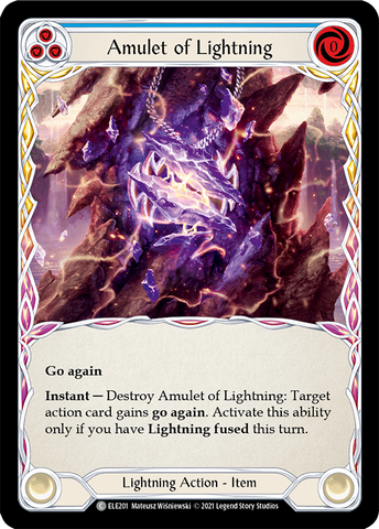 Flesh and Blood TCG | Amulet of Lightning [ELE201] (Tales of Aria)  1st Edition Rainbow Foil | The Nerd Merchant