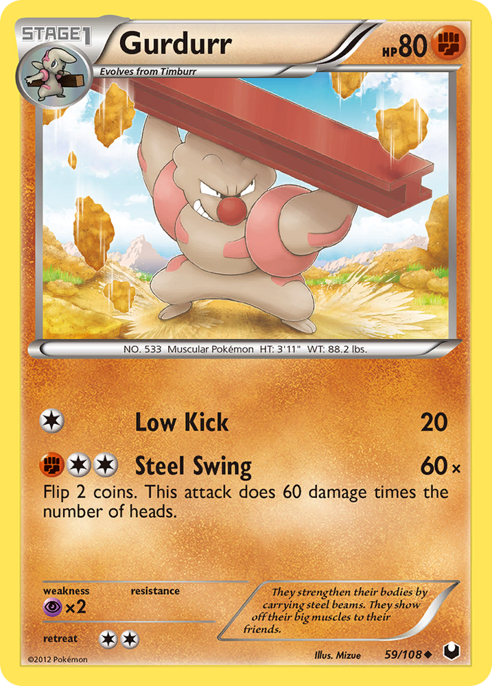 Pokemon | Gurdurr (59/108) [Black & White: Dark Explorers] | The Nerd Merchant
