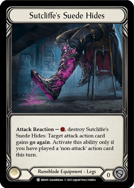 Flesh and Blood TCG | Sutcliffe's Suede Hides [BRI008] (Tales of Aria Briar Blitz Deck)  1st Edition Normal | The Nerd Merchant