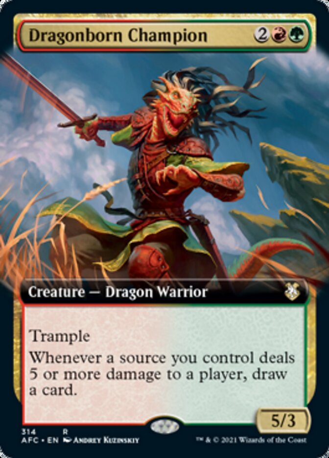 Magic | Dragonborn Champion (Extended Art) [Dungeons & Dragons: Adventures in the Forgotten Realms Commander] | The Nerd Merchant